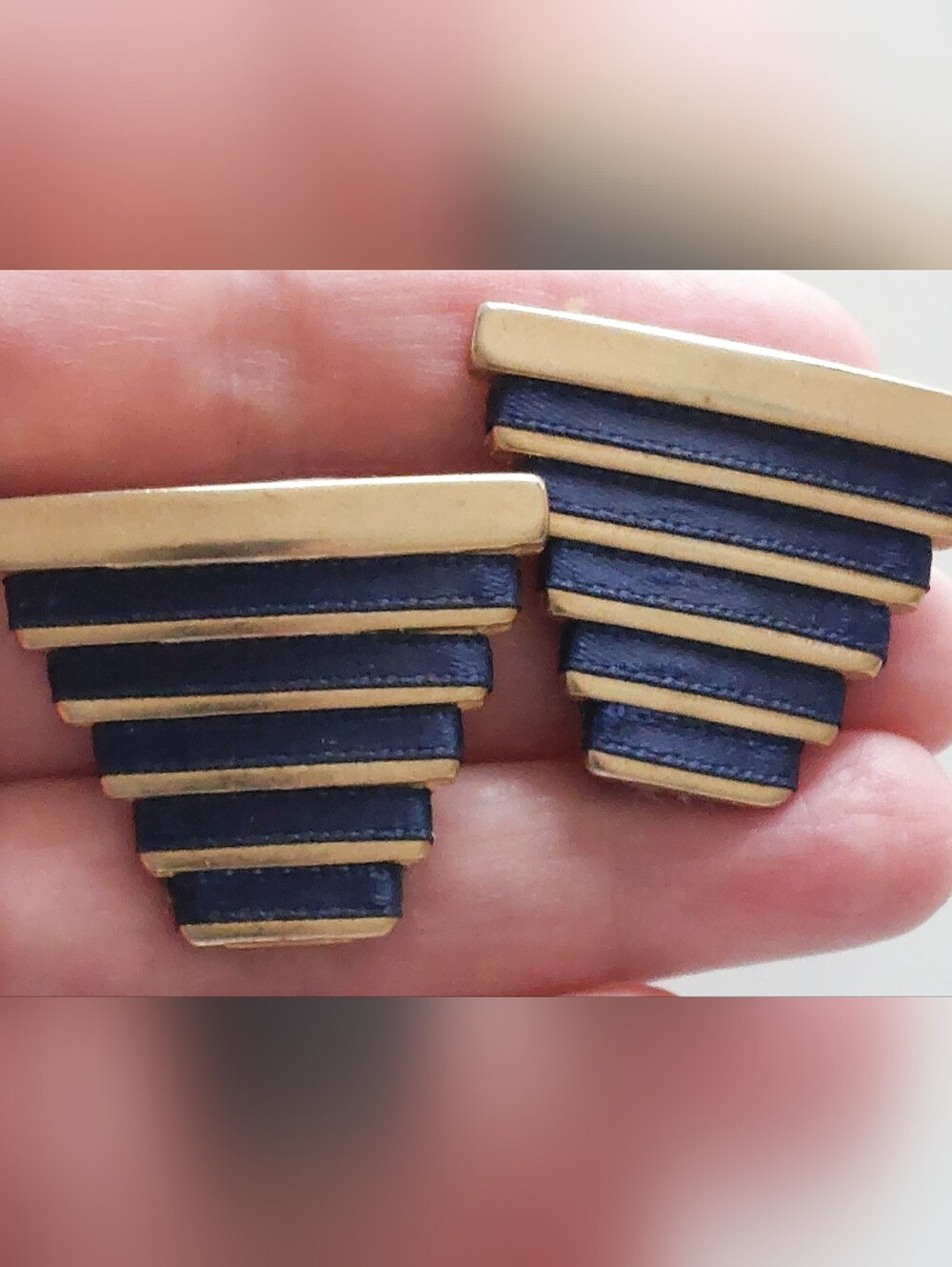 Vintage Bluette Shoe Clips Leather Metal Made In France